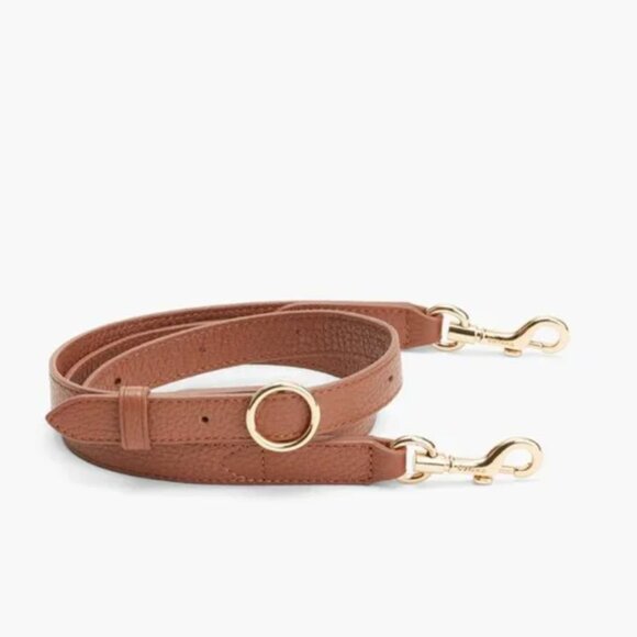 NWT Cuyana Small Easy Zipper Tote in Caramel Pebbled Leather and Leather Strap - Picture 9 of 9